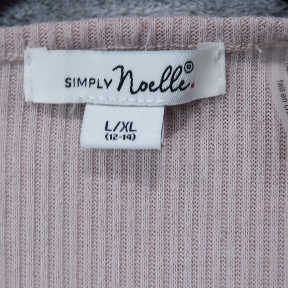Simply Noelle Open Cardigan Womens Knit Sweater Baggy Relaxed Fit Pink L/XL - Picture 10 of 15